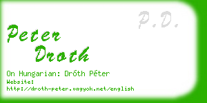 peter droth business card